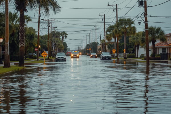 Southwest Florida flooding update April 11 2026 showing tidal surge flooding streets in Naples and Fort Myers coastlines with high water levels along the Gulf of Mexico