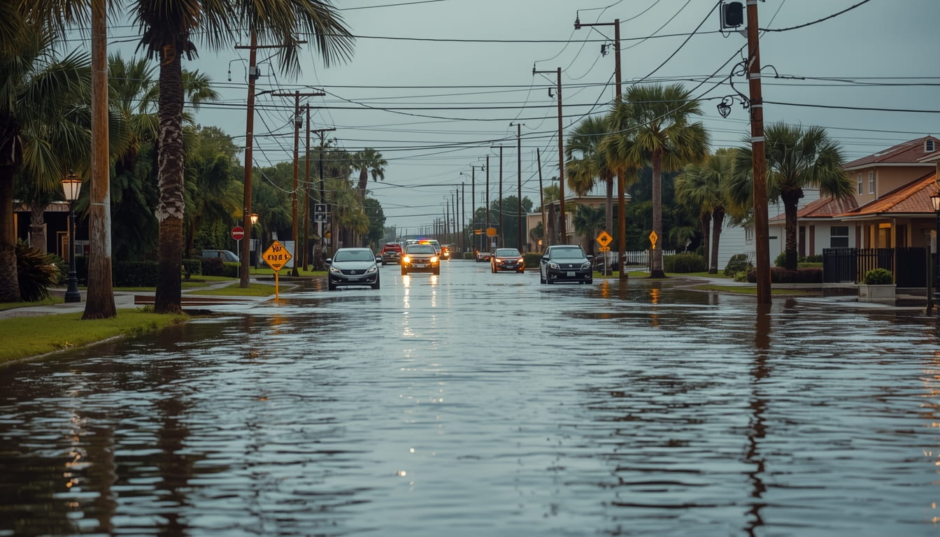 Southwest Florida flooding update April 11 2026 showing tidal surge flooding streets in Naples and Fort Myers coastlines with high water levels along the Gulf of Mexico