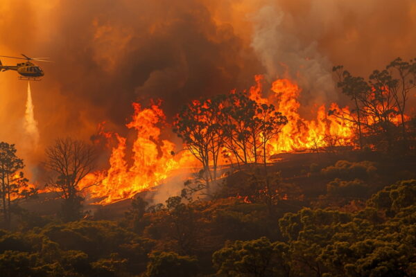 Southwest Florida wildfire raging in Picayune Strand State Forest Collier County April 2026 with thick smoke and firefighters battling the 1700-acre blaze